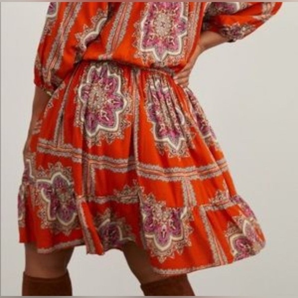 Porridge Isabel Anthropologie Dress Boho Paisley Tunic Dress Small - Picture 2 of 9